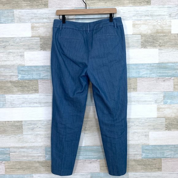 LOFT Chambray Ankle Trousers Blue - Picture 4 of 7